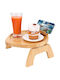 Belle Vous Bamboo Round Serving Tray Non-slip made of Bamboo in Brown Color 28x30cm 1pcs