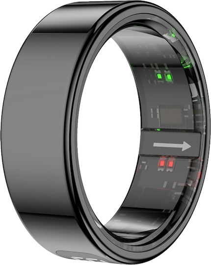 Colmi R12 Smart Ring 20.8mm Αδιάβροχο με Παλμογράφο Μαύρο
