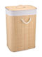 Alpina Switzerland Καλάθι Απλύτων Bamboo με Καπάκι 56x30x40cm Μπεζ