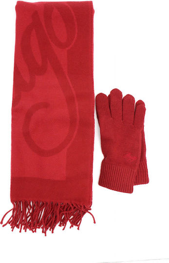 Sabryna Feminin Set cu Căciulă Tricotat în culoarea Burgundy