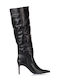 Damenstiefel aus Lackleder Schwarz
