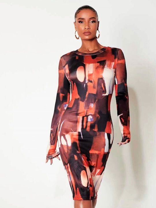 Midi Evening Dress Red