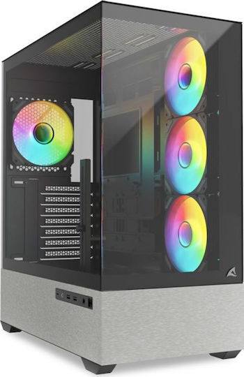 Sharkoon AK7 ARGB Gaming Midi Tower Κουτί Υπολογιστή με Πλαϊνό Παράθυρο Μαύρο