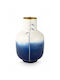Pip Studio Μεταλλικο Βαζο Pip & Blue Bird Λευκο Μπλε 30cm