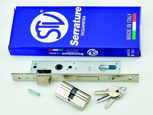 Recessed Cylinder Security Lock Stv Tongue Art.110 B.t Lock Length 20mm