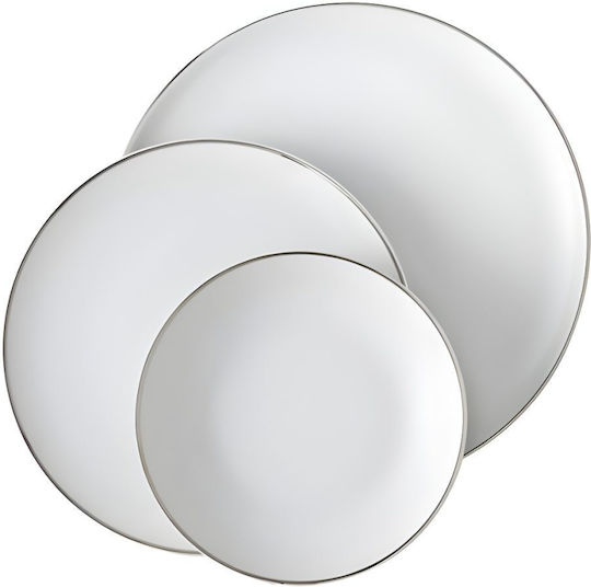 Emfasi Silver Porcelain Dinnerware Set 44pcs
