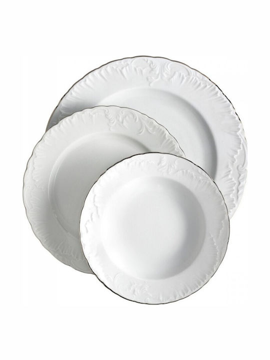 Emfasi Silver Porcelain Dinnerware Set 44pcs