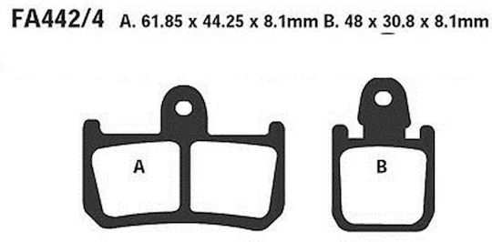 Τακακια Fa442/4 Adige P225 Acx Sintered Χρυσα Yzf-r1 1000 Mt-01 1700 07 Εμπρος