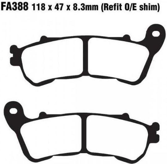 Brake Pads Fa388 Adige P227 Asx Organic Sh 125/150 09-sh300 06- Cbf500/1000 Hornet Rear