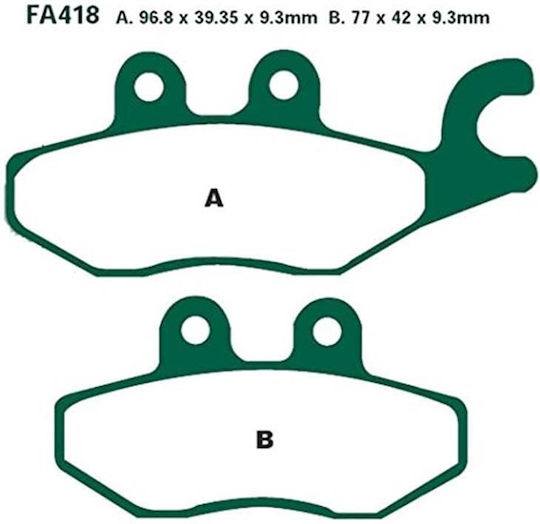 Pads Fa418 Adige P261 Asx Organic Mp3 125/X7 125 X9 125/Mp3 250/X7 250/X9 250