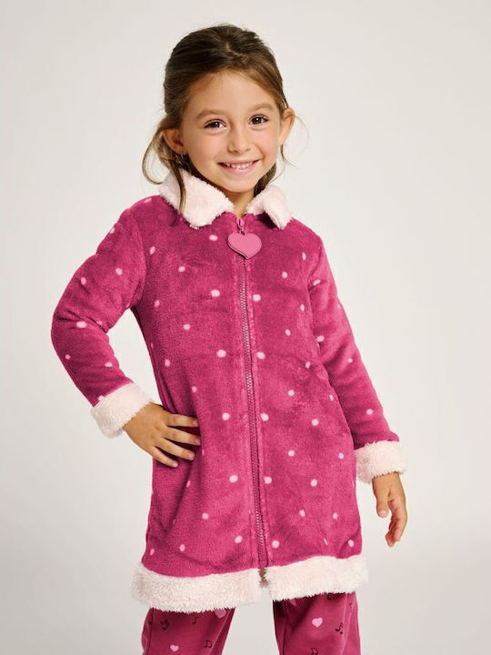 Muydemi Kids' Robe Winter Fleece Burgundy