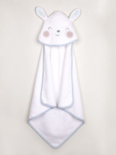 Nima Baby Bath Towel-Bathrobe Hooded Little White 75x75cm