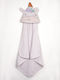 Nima Baby Hooded Bath Towel Luni Uni Lilac 75x75cm