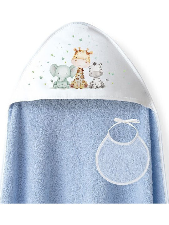 Interbaby Hooded Baby Bath Towel Blue