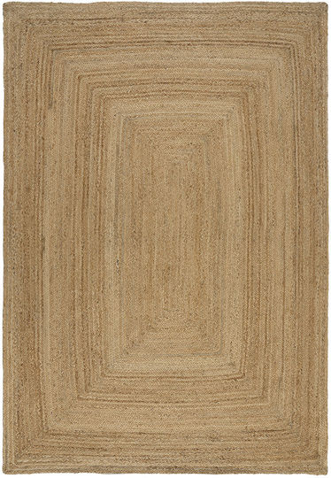 Rechteckiger Sommer Wohnzimmer Teppich aus Beiger Jute 140x140cm