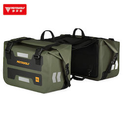 Motowolf Σετ Σαμάρια Μοτοσυκλέτας 30lt σε Πράσινο Χρώμα