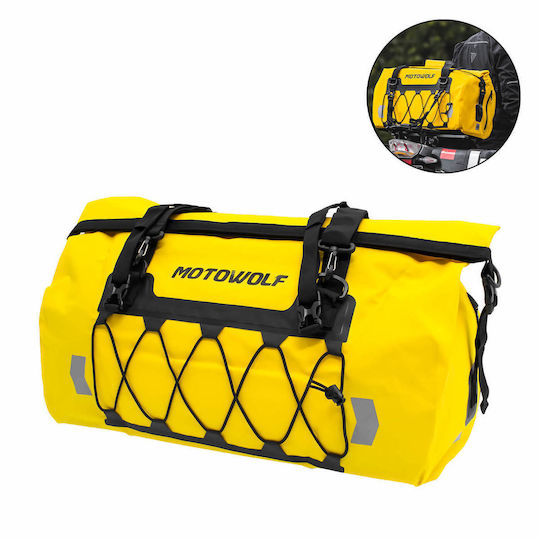 Motowolf Mb4yl66l Σάκος Ουράς Μοτοσυκλέτας Αδιάβροχος 66lt σε Κίτρινο Χρώμα