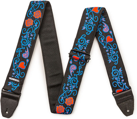 Dunlop Jh24 Jimi Hendrix Blacklight Monterey Blue Strap Guitar Strap
