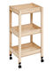 Atmosphera Wooden Kitchen Trolley 3 Tiers Brown 40x30x80cm