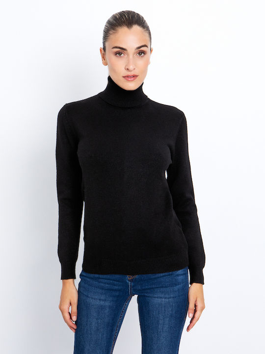 Jeans Schwarzer Enger Rollkragenpullover Toi&Moi Damen Pullover