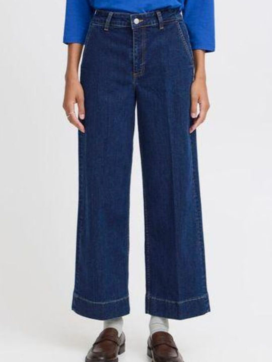High Waist Women's Jean Trousers Blue Denim