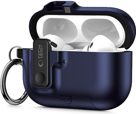 Tech-Protect Slim Hook Hülle Kunststoff mit Haken in Blau Farbe für Apple AirPods Pro 3