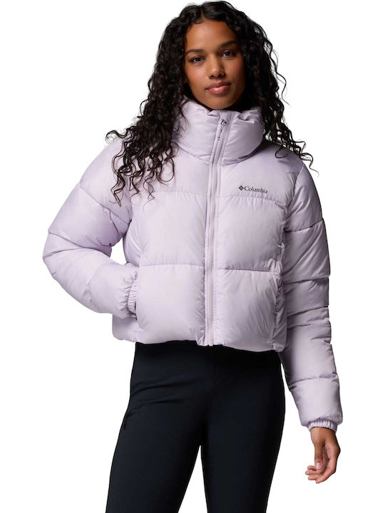 Columbia Crop Γυναικείο Μπουφάν για Χειμώνα Μωβ