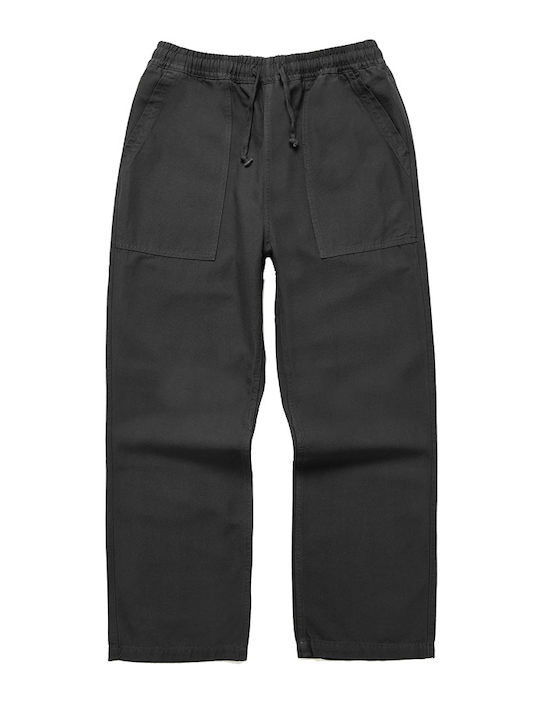 Hose in Geradem Schnitt Schwarz