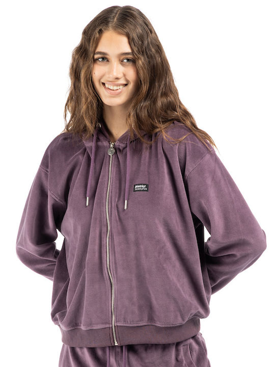 District75 Women's Sweatshirt Jacket Velvet Hoo...