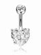 Belly Button Piercing Heart Surgical Steel Hypoallergenic