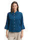 Long Sleeve Women's Corduroy Shirt Blue