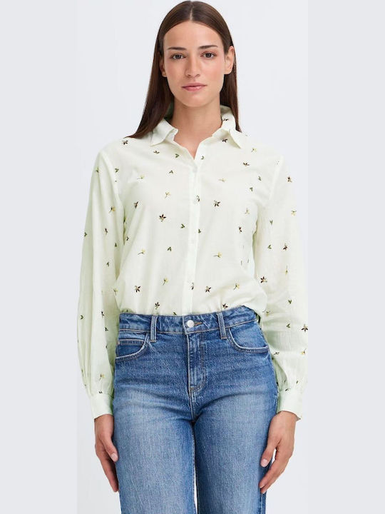 Langärmelig Damen Hemd Off-white