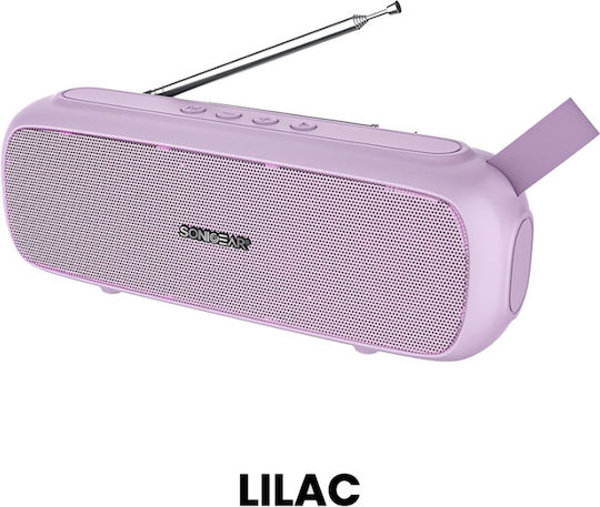 Sonic Gear Super Bass Ηχείο Bluetooth 20W με Ραδιόφωνο και Διάρκεια Μπαταρίας έως 6 ώρες Lilac