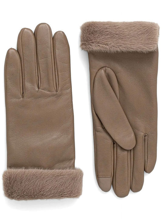 Women's Leather Gloves Beige