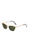 AV Sunglasses Luxa Women's Sunglasses with Gold Metal Frame and Green Polarized Lens 130-GOLD