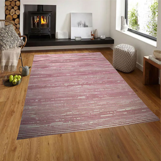 SpitiBazaar Teppich Rechteckig Synthetisch,Polyester/Cotton/Leather Pink - Ecru