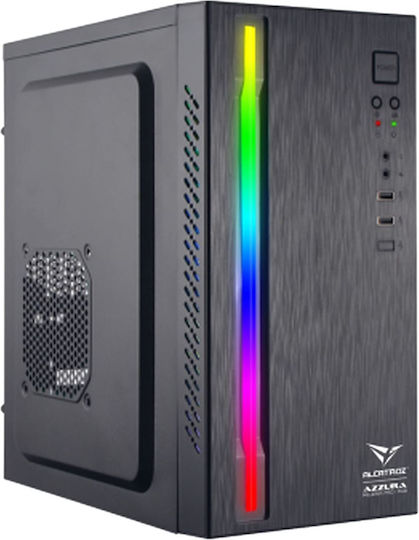 Alcatroz Azzura Millenia Pro Gaming Midi Tower Κουτί Υπολογιστή με RGB Φωτισμό Μαύρο