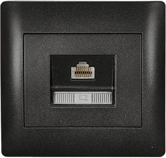 Πρίζα Δικτύου Rj45 Cat5e Rhyme Γραφίτης Μεταλλικό