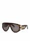 Philipp Plein Men's Sunglasses with Brown Tartaruga Horn-Rimmed Frame and Grey Lenses