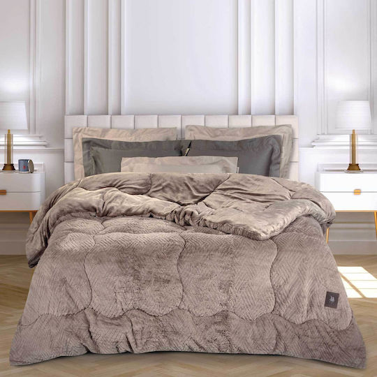 Greenwich Polo Club Κουβερτοπάπλωμα Υπέρδιπλο 240x250εκ. Essential 3953 Taupe
