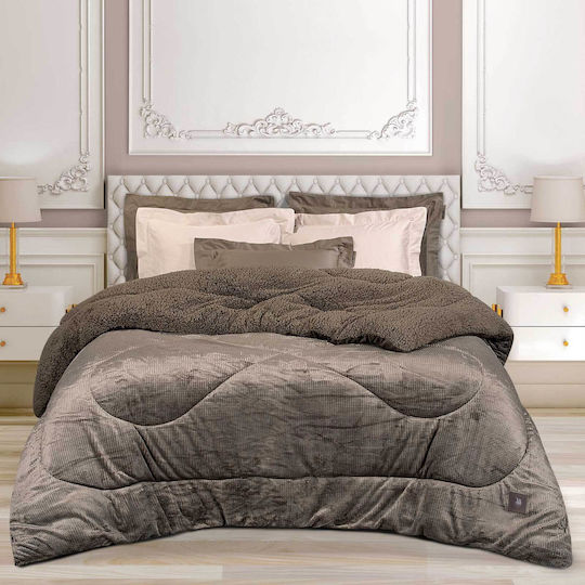 Greenwich Polo Club Duvet Cover with Hollowfiber Filling Queen 220x240cm Essential 3958 Taupe 740 GSMGsm 11 togs Togs