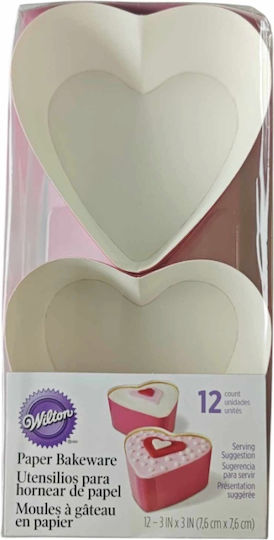 Disposable Baking Molds Heart Shape 12 Pcs Wilton