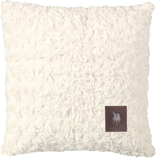 Das Home Μαξιλάρι Καναπέ από Γούνα White 40x40εκ.