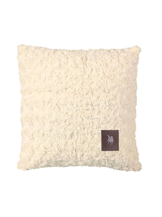 Das Home Μαξιλάρι Καναπέ από Γούνα Ecru 40x40εκ.
