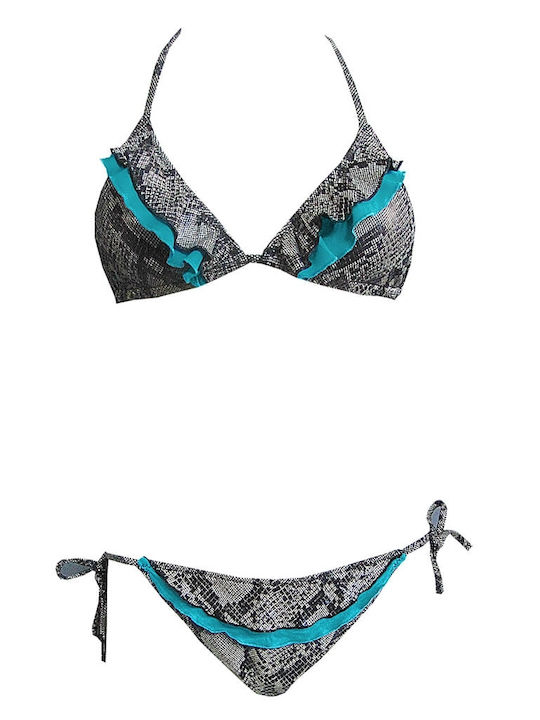 Set Bikini Τριγωνάκι & Brazil Animal Print Πράσινο