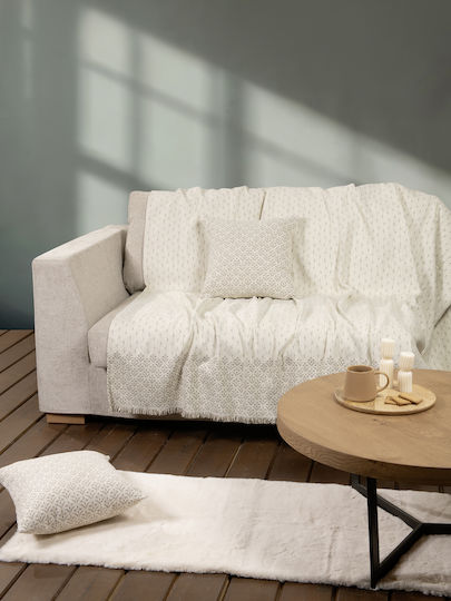 Nima Roselle Ριχτάρι Πολυθρόνας Chenille 180x180εκ. Ivory 35957