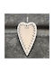 Hanging Heart Ornament Wooden Beige