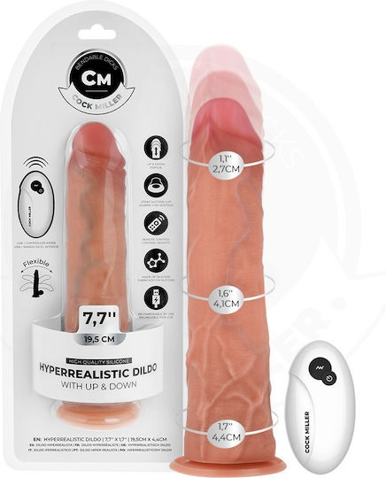 Cock Miller Realistic Vibrator with Remote Control 19.5cm Flesh