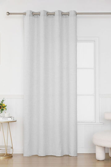 Vorhänge Grommet Biocarpet Felicia Uk01-02 Hellgrau 140x285cm