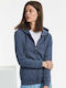 Women's Sweatshirt Jacket Hooded Bright Navy Marl